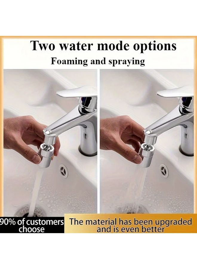 Silvery Faucet Extender 360 Splash Proof Quick Installation Durable for Kitchen Bathroom Sink - Image 5