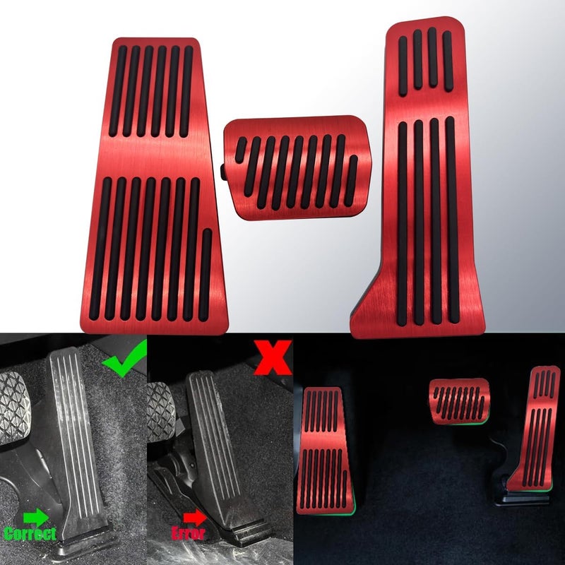 Rxmgf Red Brake Foot Rest and Gas Accelerator Pedal Covers for Mazda CX-3, CX-5, CX-9, Mazda 2, 3, 6 - Image 3