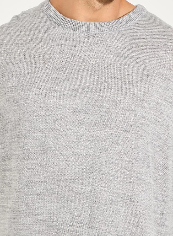 Styli Relaxed Fit Crew Neck Sweater with Dropped Shoulder