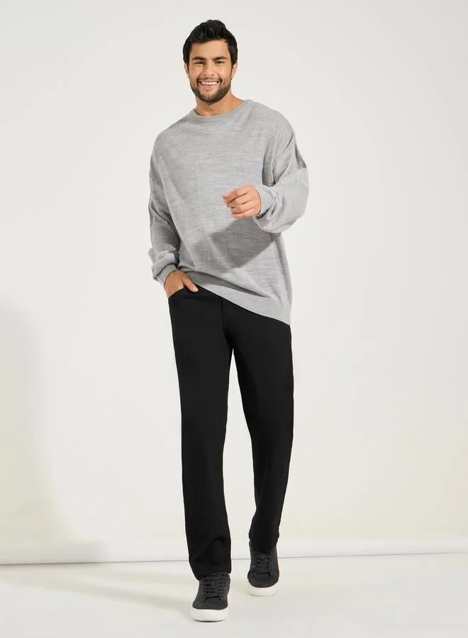 ستايلي سويتر بقصة مريحة واكتاف منخفضة