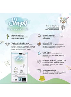 Sleepy Bio Natural Pants Size 5, 120 Count, 3 X 40 Pieces, Organic Comfort Superior Absorbency, Eco-Friendly Hypoallergenic  - Image 5