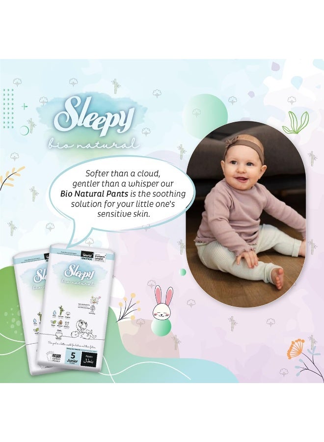 Sleepy سراويل بيولوجية طبيعية مقاس 5، 120 قطعة، 3 × 40 قطعة، راحة عضوية امتصاص فائق، صديقة للبيئة ومضادة للحساسية - Image 2