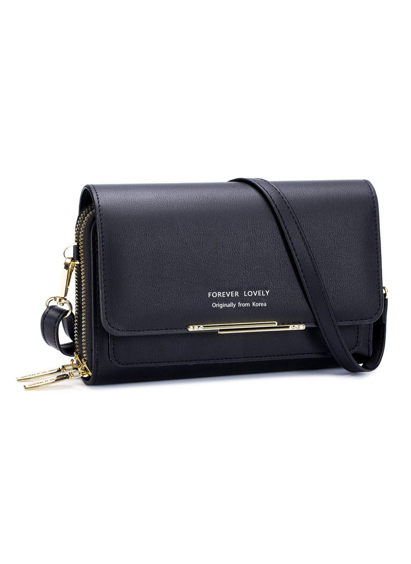 Generic Crossbody Phone Bag for Women, Small Leather Satchel Handbags Shoulder Bags with Zipper Closure and Card Slots, Coin Purse and Wallet  - Image 1