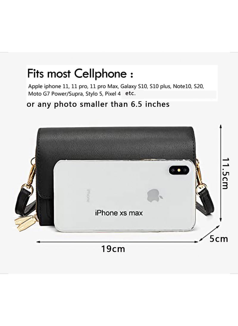 Generic Crossbody Phone Bag for Women, Small Leather Satchel Handbags Shoulder Bags with Zipper Closure and Card Slots, Coin Purse and Wallet  - Image 2