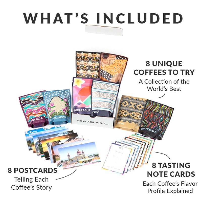 Atlas Coffee Club World of Coffee Discovery Set - Gourmet Coffee Gift Sampler - 8-Pack Variety Box of the World’s Best Single Origin Coffees - Whole Bean - Image 2