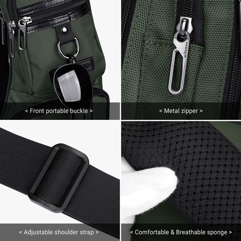 WITZMAN Sling Bag for Men Crossbody Bags Travel Slim Chest Bag One Strap Lightweight Casual Daypack (B702 Army Green) - Image 5