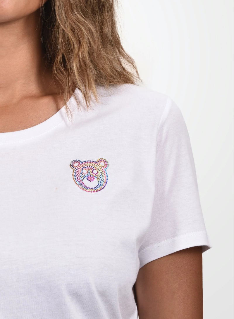 Primina Women's printed T-Shirt -Bear, round neck, 100% cotton, regular fit - Image 3