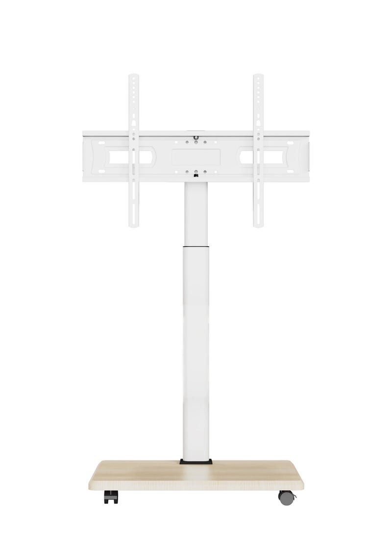 Bolivia's Mobile TV Stand Rolling TV Cart for 26-75" TVs , With 360° Lockable Wheels - Height Adjustable , Up to 45kg, VESA Compatible 600x400mm , With Wooden Storage Shelves - Image 2