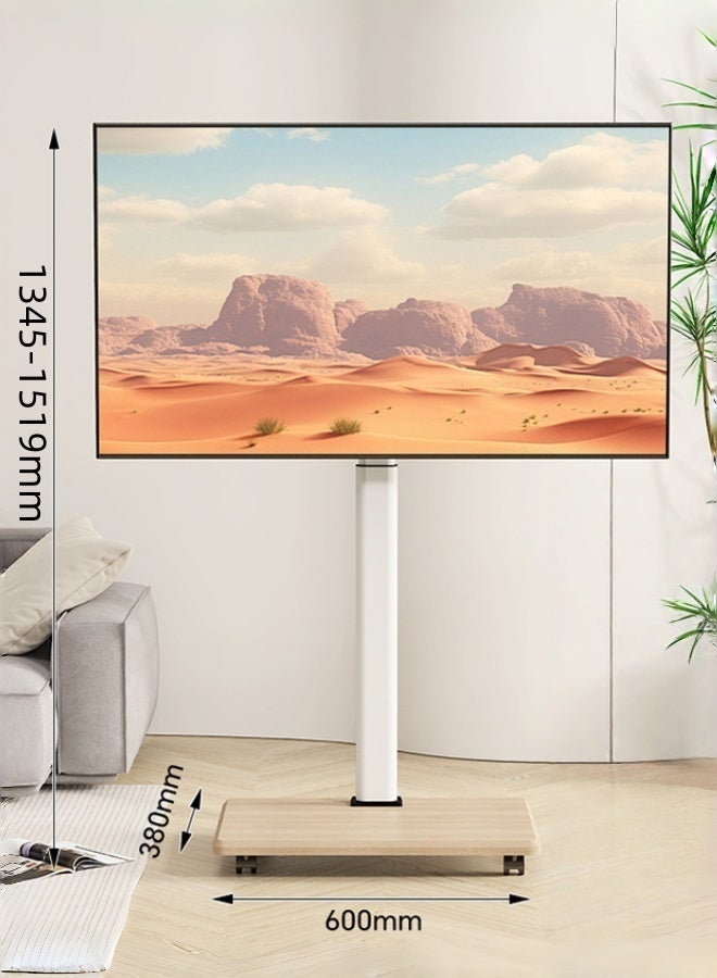 Bolivia's Mobile TV Stand Rolling TV Cart for 26-75" TVs , With 360° Lockable Wheels - Height Adjustable , Up to 45kg, VESA Compatible 600x400mm , With Wooden Storage Shelves - Image 4
