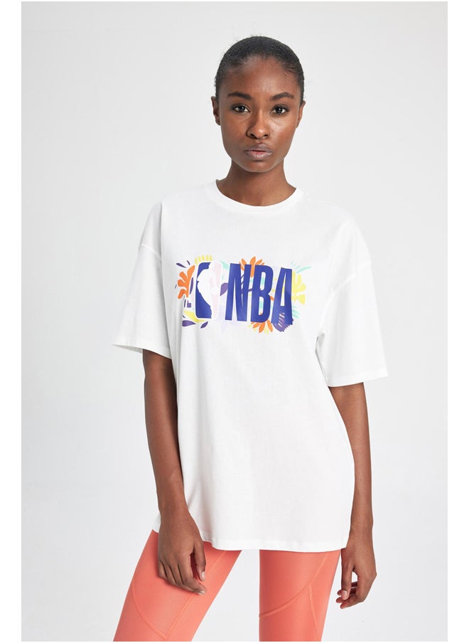 DeFacto - Woman Oversize Fit-Nba Crew Neck Knitted Short Sleeve T-Shirt - Image 1
