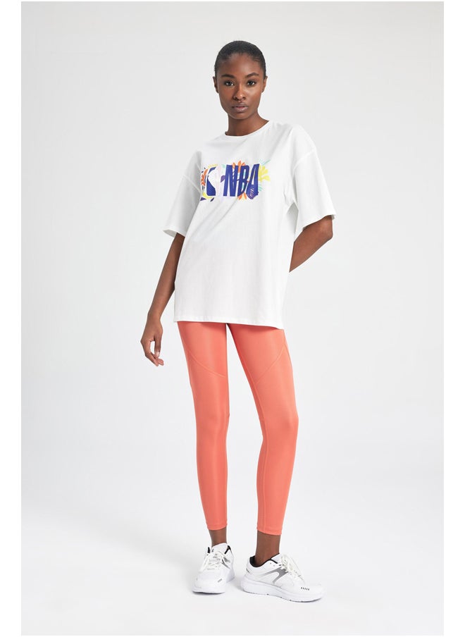 DeFacto - Woman Oversize Fit-Nba Crew Neck Knitted Short Sleeve T-Shirt - Image 1