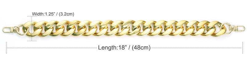 AUMEY Handbag Chain Straps Acrylic Purse Chain Strap Fashionable Replacement Purse Clutches Handles for Purse Handbags DIY Crafts, 18 inch of Each (MSL02-Gold) - Image 3