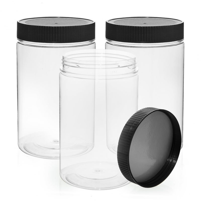 Vumdua 27 Ounce Plastic Jars with Lids, 6 Pack Food Storage Containers Airtight, Clear Containers for Organizing - Image 1