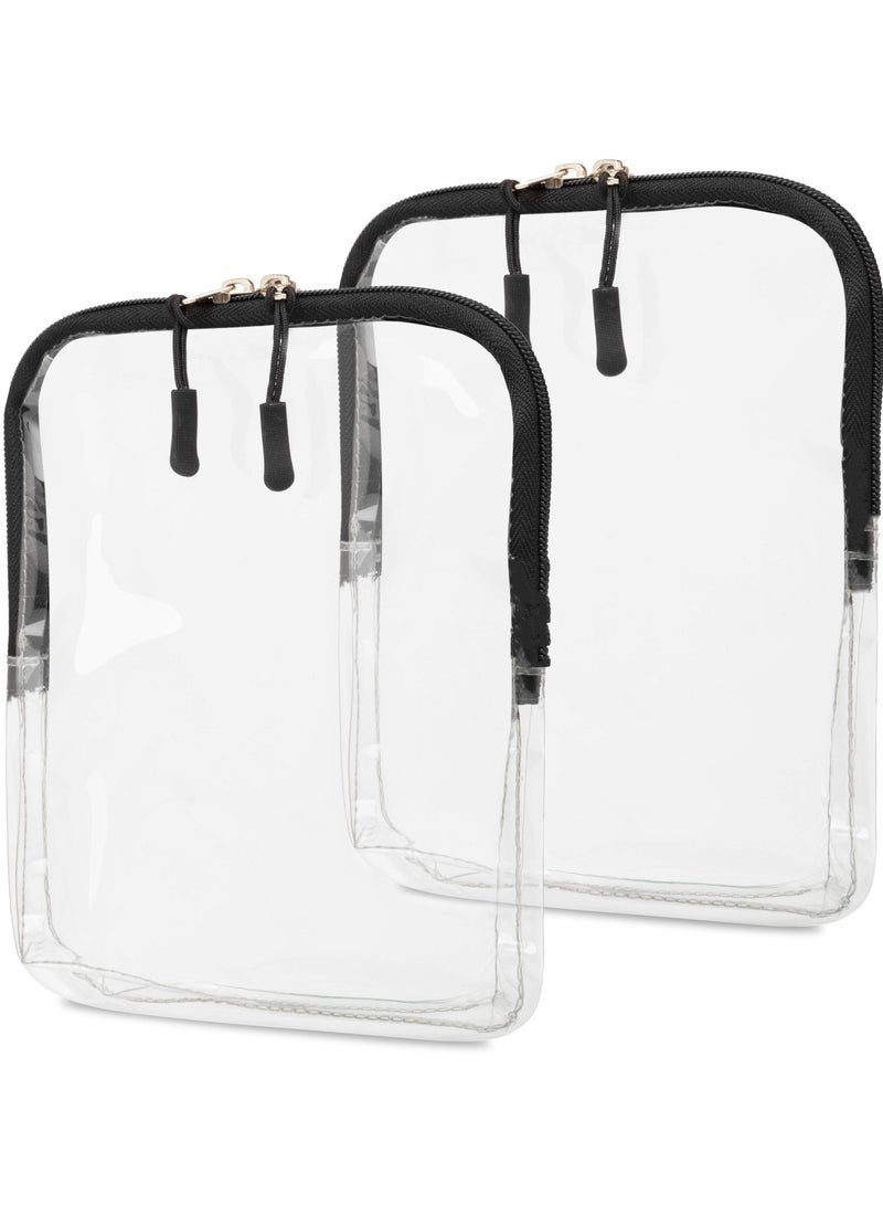 SYOSI Clear Travel Toiletry Bag 2 Piece Clear Travel Toiletry Bag for Cosmetics Quart Size TSA Approved for Luggage Purse or Car - Image 1