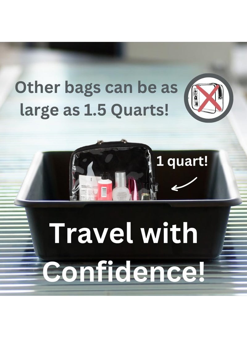 SYOSI Clear Travel Toiletry Bag 2 Piece Clear Travel Toiletry Bag for Cosmetics Quart Size TSA Approved for Luggage Purse or Car - Image 2