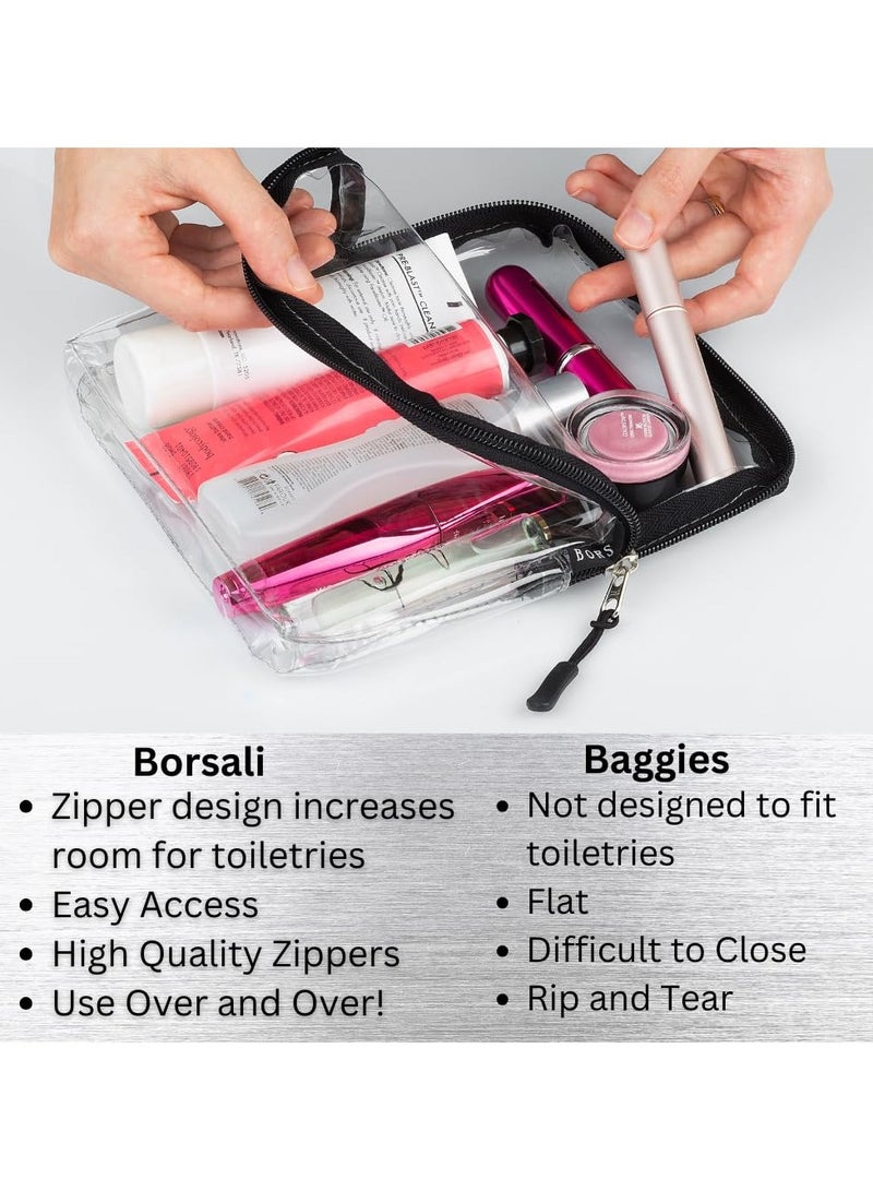 SYOSI Clear Travel Toiletry Bag 2 Piece Clear Travel Toiletry Bag for Cosmetics Quart Size TSA Approved for Luggage Purse or Car - Image 4