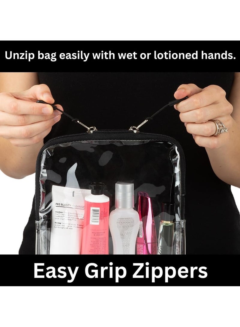 SYOSI Clear Travel Toiletry Bag 2 Piece Clear Travel Toiletry Bag for Cosmetics Quart Size TSA Approved for Luggage Purse or Car - Image 5