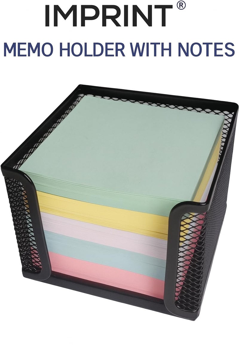 IMPRINT Memo Pad Paper Cube 625 Pages Loose Sheets 75 GSM Paper Mix Colour With Iron Mesh Stand - Image 5