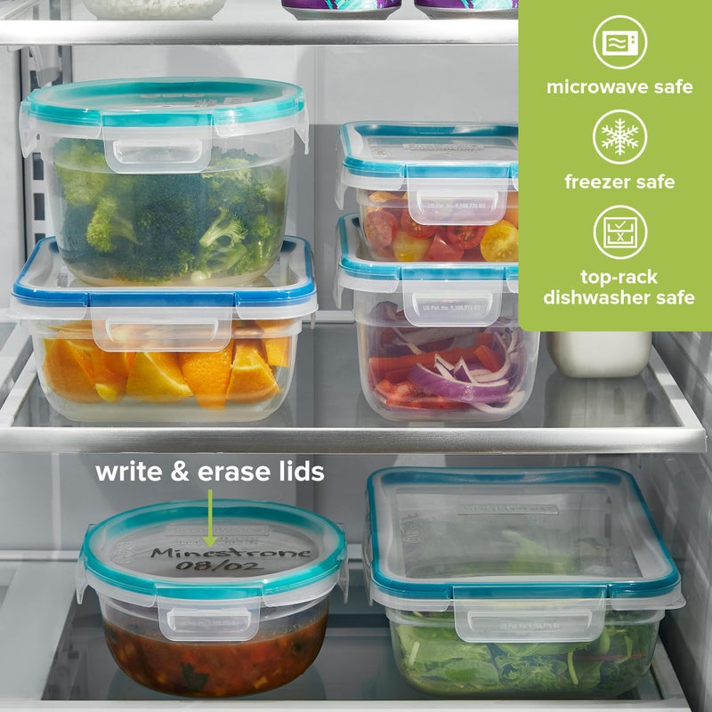 Snapware Total Solution (Pack of 2) Plastic Food Storage Containers Set, Leakproof & Airtight Locking Lids Round Tupperware, Non-Toxic BPA-Free Lids, Microwave Dishwasher Freezer Safe - Image 5