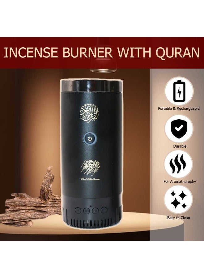 عود بخوان مبخرة عود مع القرآن الكريم كاملاً، مكبر صوت، جهاز تحكم عن بعد، بخور قابل لإعادة الشحن - Image 2