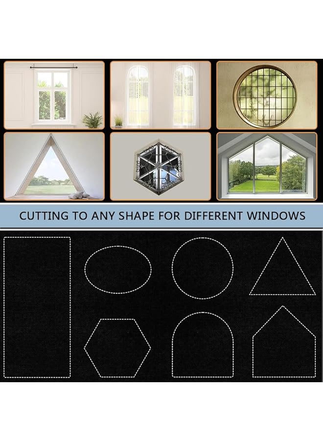 ORiTi 1.45Mx3M Portable Blackout Curtains 100 Percent Blackout Blinds For Windows No Need For Drilling Portable Window Curtains Easy To Cut Fit For Bedroom Tv Room And Baby Room Black And Silver - Image 5