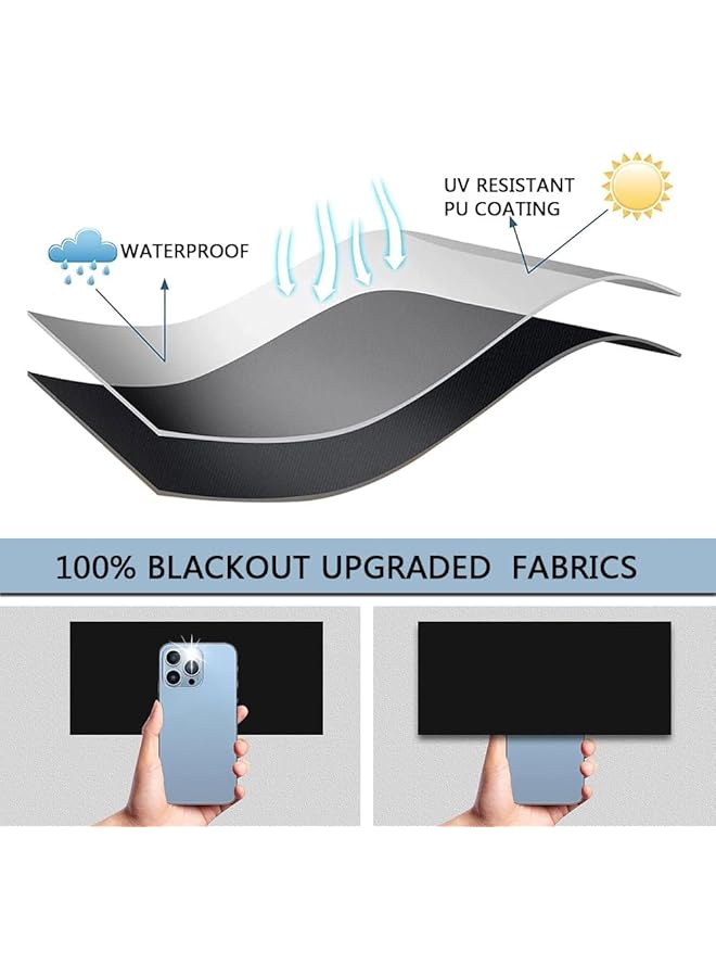 ORiTi 1.45Mx3M Portable Blackout Curtains 100 Percent Blackout Blinds For Windows No Need For Drilling Portable Window Curtains Easy To Cut Fit For Bedroom Tv Room And Baby Room Black And Silver - Image 3