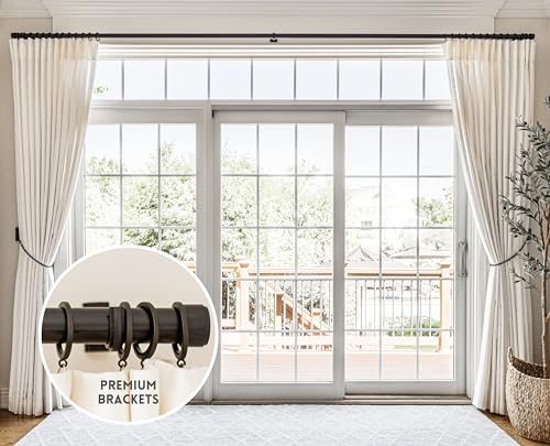 BlastHome Luxury Adjustable Curtain Rod Brackets Premium Quality Heavy Metal Replacement Accessory Signature Collection Set of Two Fits Up to 1 14 Diameter Curtain Rods Brushed Dark Brown - Image 3