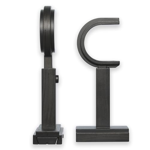 BlastHome Luxury Adjustable Curtain Rod Brackets Premium Quality Heavy Metal Replacement Accessory Signature Collection Set of Two Fits Up to 1 14 Diameter Curtain Rods Brushed Dark Brown - Image 1