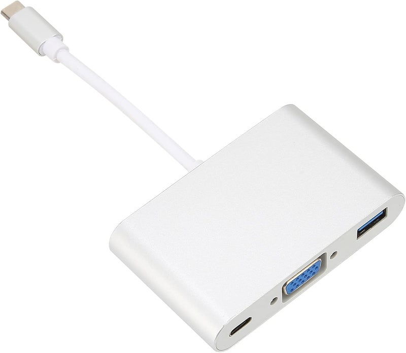 aqxreight: محول من نوع Type C إلى VGA/USB3.0 مزود بوظيفة PD (Power Delivery)، مناسب لاستخدامات لوحات المفاتيح والأقراص الصلبة (U Disks). يوفر أمانًا أثناء الاستخدام. - نوع المنتج: محول من نوع Type C إلى VGA/USB3.0. - المادة المستخدمة: … - نوع الواجهة: Type C للاتصال بالجهاز، بالإضافة إلى واجهات PD وUSB3.0. - اللون: فضي. - معلمات الجهد الكهربائي: … - طريقة الاستخدام: تثبيت المحول بشكل تلقائي (Plug and Play). - قائمة المكونات: محول واحد. - Image 2