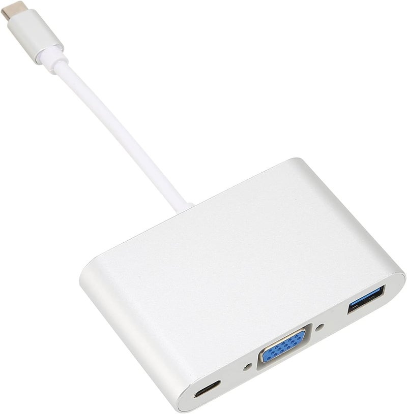 aqxreight: محول من نوع Type C إلى VGA/USB3.0 مزود بوظيفة PD (Power Delivery)، مناسب لاستخدامات لوحات المفاتيح والأقراص الصلبة (U Disks). يوفر أمانًا أثناء الاستخدام. - نوع المنتج: محول من نوع Type C إلى VGA/USB3.0. - المادة المستخدمة: … - نوع الواجهة: Type C للاتصال بالجهاز، بالإضافة إلى واجهات PD وUSB3.0. - اللون: فضي. - معلمات الجهد الكهربائي: … - طريقة الاستخدام: تثبيت المحول بشكل تلقائي (Plug and Play). - قائمة المكونات: محول واحد. - Image 1