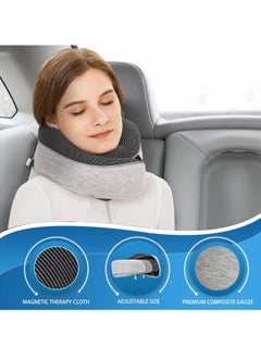 Generic Travel Neck Pillow Memory Foam U Shaped Neck Support 100% Pure Memory Foam Pillow Ergonomic Design Soft Best Full Neck Surround Pillow Sleep for Airplane Car Office and Home Resting (Grey)  - Image 3