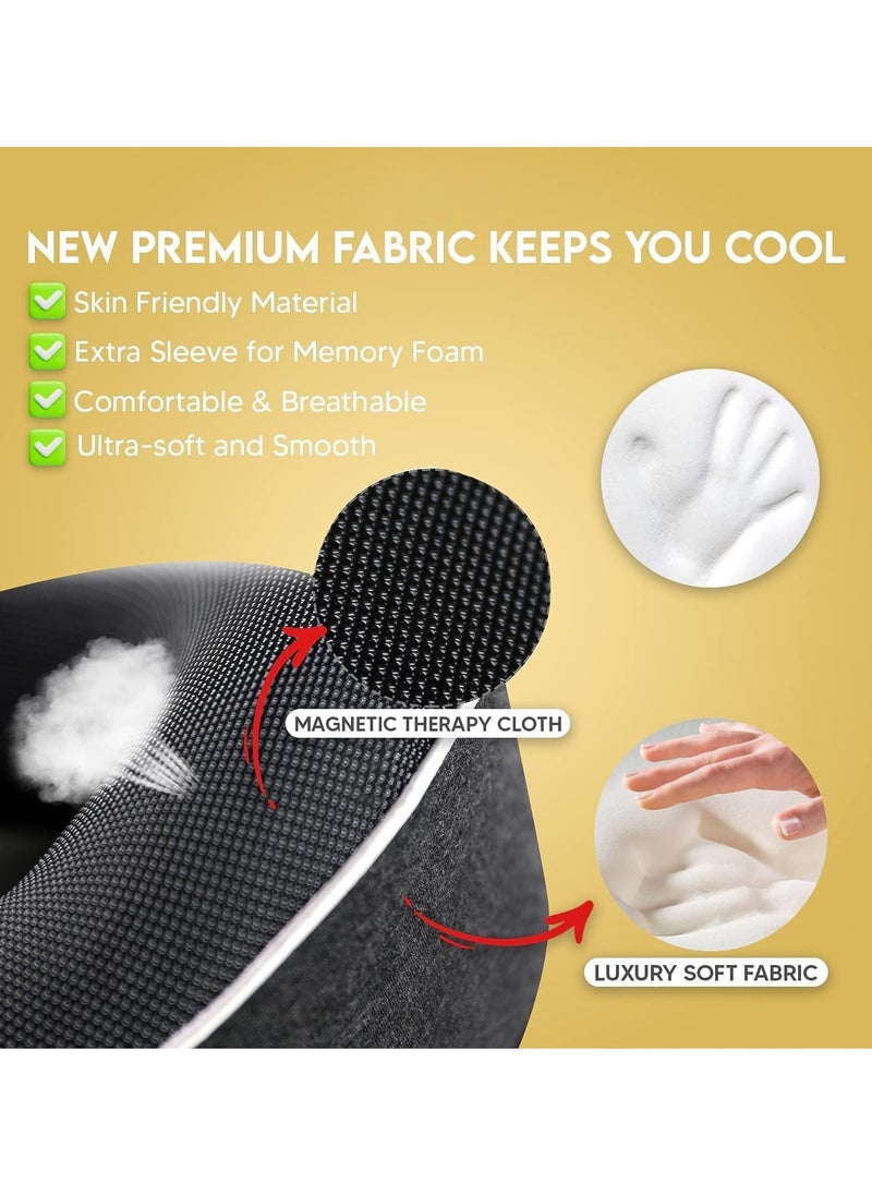 Generic Travel Neck Pillow Memory Foam U Shaped Neck Support 100% Pure Memory Foam Pillow Ergonomic Design Soft Best Full Neck Surround Pillow Sleep for Airplane Car Office and Home Resting (Grey)  - Image 2