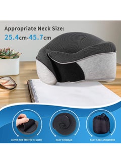 Generic Travel Neck Pillow Memory Foam U Shaped Neck Support 100% Pure Memory Foam Pillow Ergonomic Design Soft Best Full Neck Surround Pillow Sleep for Airplane Car Office and Home Resting (Grey)  - Image 5