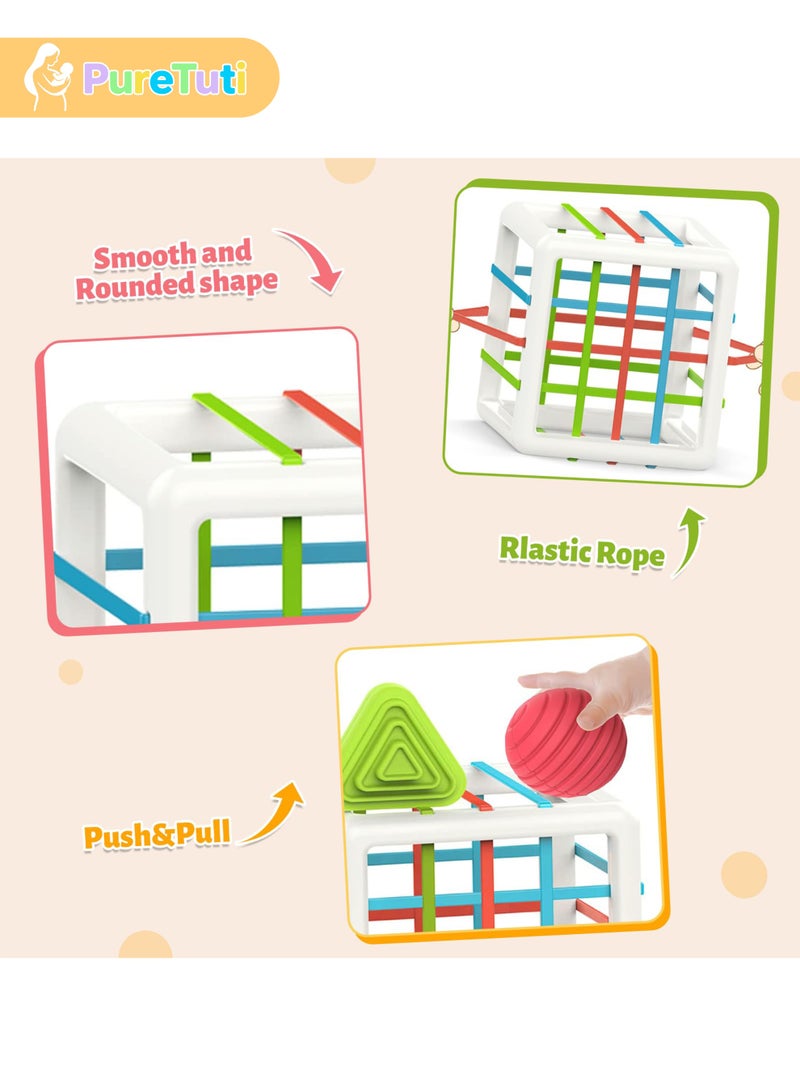 PureTuti Montessori Shape Sorting Cubes for 1 Year Old, Toddler, Kid, 6 Pc Multi Sensory Shape, Baby Toys 12 Month - Image 3