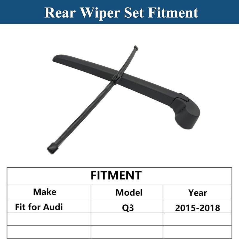 DUILEO Rear Windshield Wipers Blade Arm Set for Audi Q3 (2015-2018) - Image 2