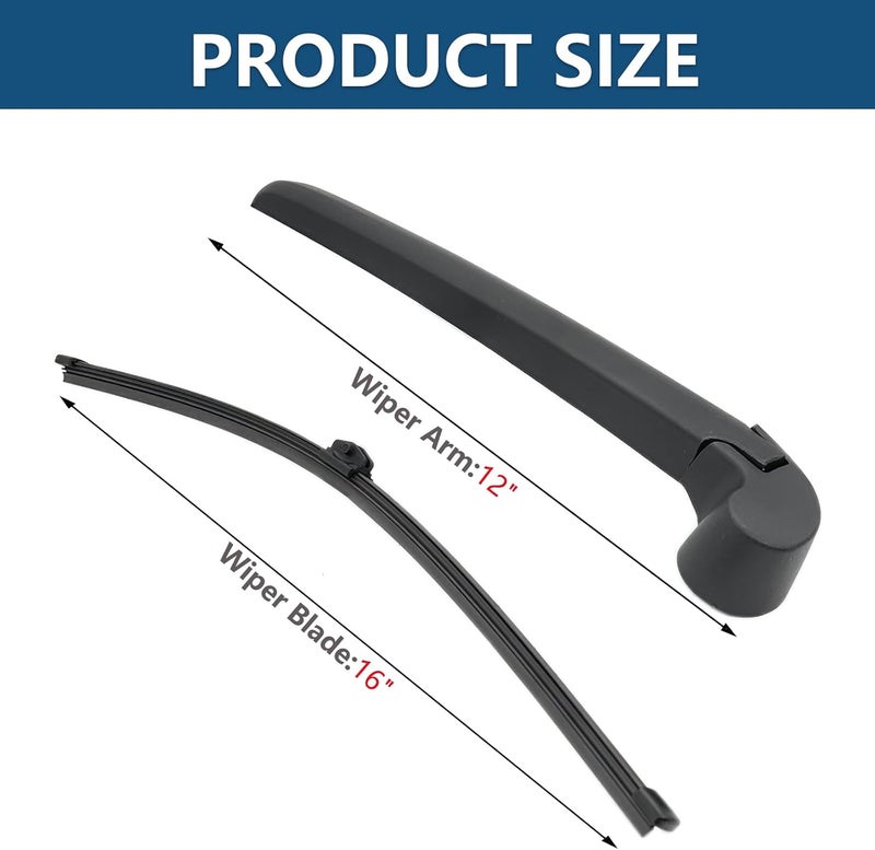 DUILEO Rear Windshield Wipers Blade Arm Set for Audi Q3 (2015-2018) - Image 3