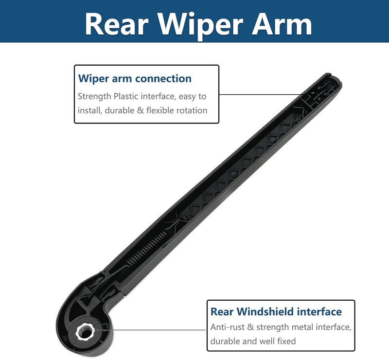 DUILEO Rear Windshield Wipers Blade Arm Set for Audi Q3 (2015-2018) - Image 5