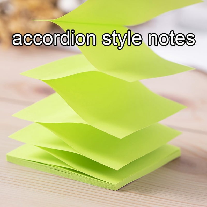 Kozerite (16 Pack) Pop Up Sticky Notes 3x3 in Accordion Stickies Super Sticking Power Memo Pads Bright Colors - Image 4