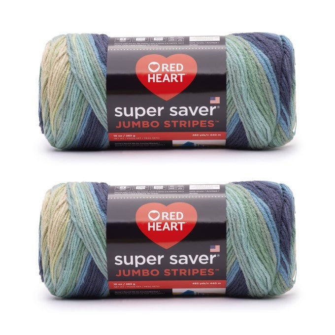 SUPER SAVER JUMBO SUTHERLAND STRIPE YARN 2 PACK OF 283G14OZ ACRYLIC 4 MEDIUM WORSTED 482 YARDS KNITTINGCROCHET