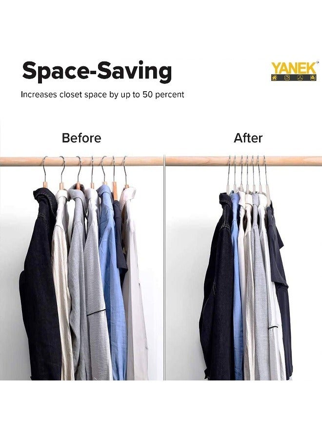 100-Piece Non-Slip Velvet Clothes Hangers Set - Beige - Image 2
