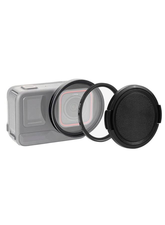 بولوز حلقة محول عدسة مع غطاء عدسة مقاس 52 مم UV من PULUZ لكاميرا Insta360 Ace Pro (أسود) - Image 1