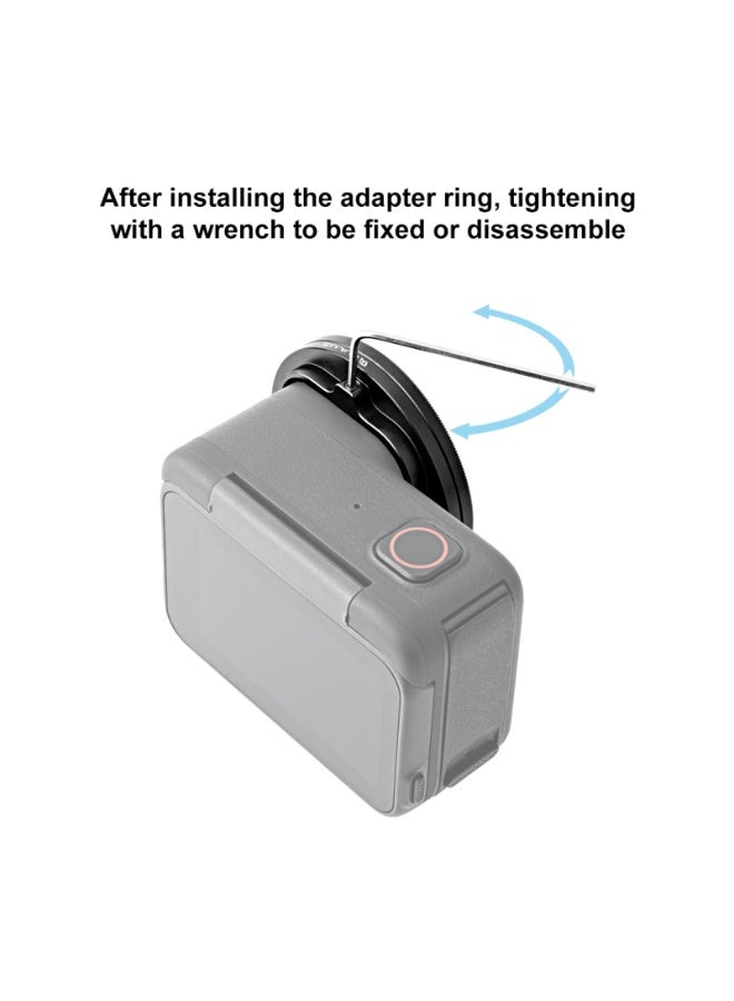 بولوز حلقة محول عدسة مع غطاء عدسة مقاس 52 مم UV من PULUZ لكاميرا Insta360 Ace Pro (أسود) - Image 4