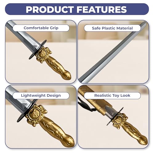 Ratna's Mighty Sword (Size 55 cm) Set with Arm Guards, Shield, Waist Belt, Sword Cover, Plastic Pretend Play Toy for Kids - Image 2