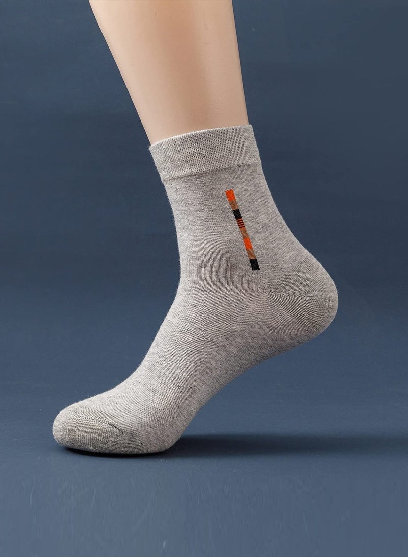 Lynacz Original Men's 100% Cotton 5 Pairs Crew Socks: Mid-Calf, Dress Socks, Moisture Wicking, Suitable for All Seasons, Striped Pattern in a Variety of Colors for Business Casual Wear - Image 4