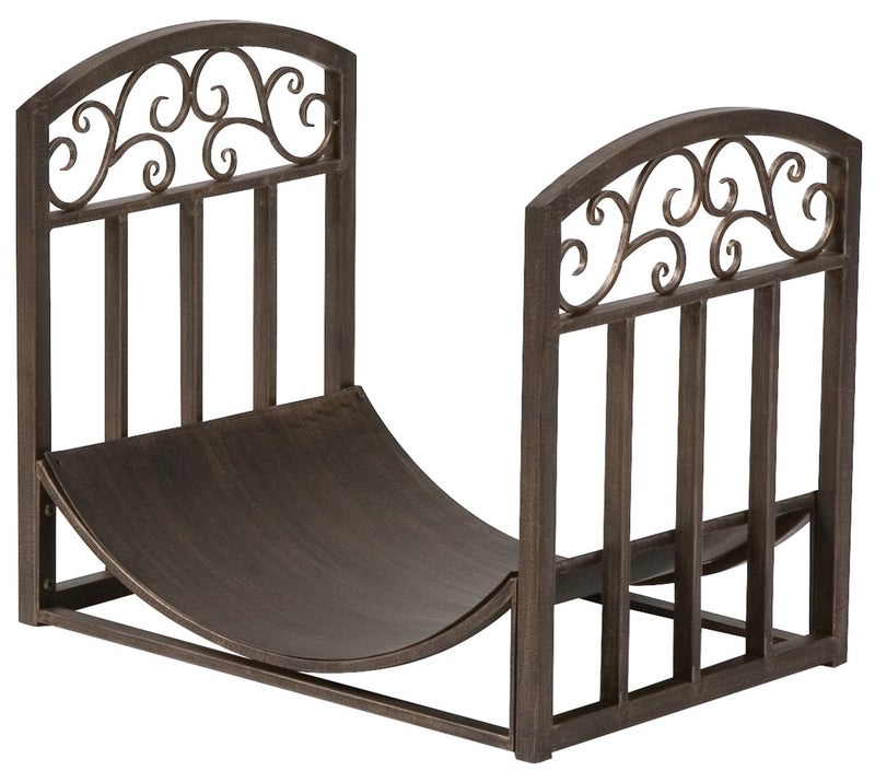 Panacea 15919 Log Bin with Scrolls Brushed Bronze