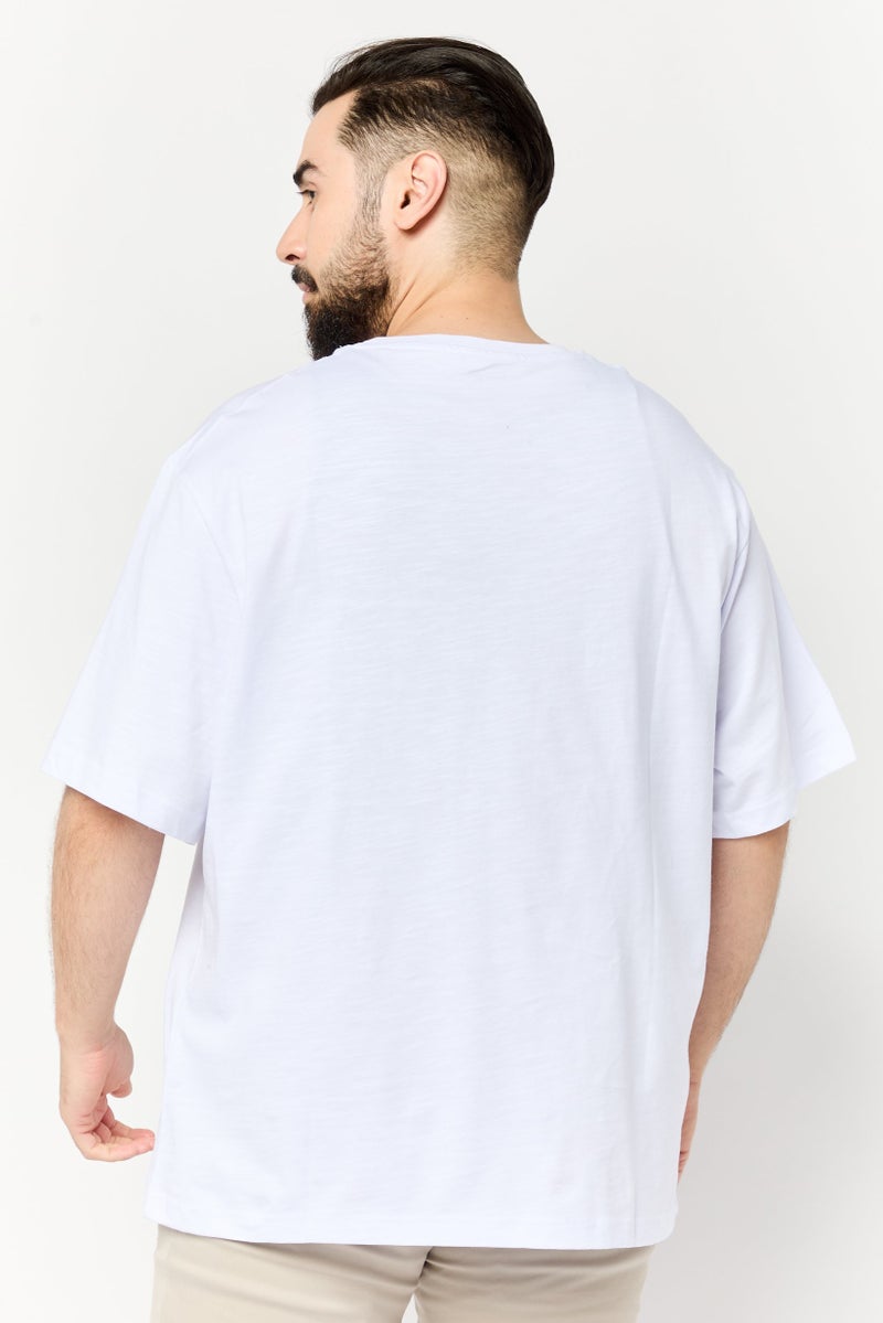 Wrangler Men Crew Neck Short Sleeve Plain T-shirt, White - Image 3