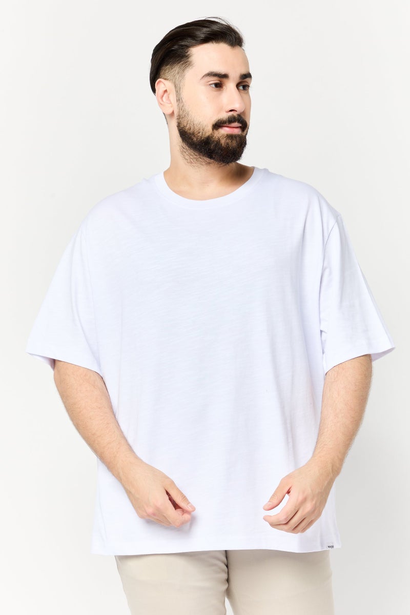 Wrangler Men Crew Neck Short Sleeve Plain T-shirt, White - Image 1