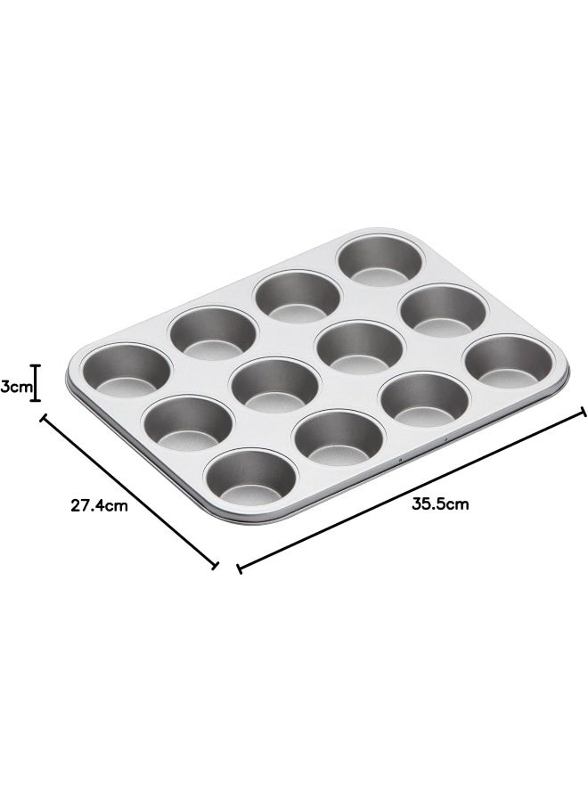 KitchenCraft Non-Stick Twelve Hole Bake Pan 35X30Cm, Card Insert - Image 2