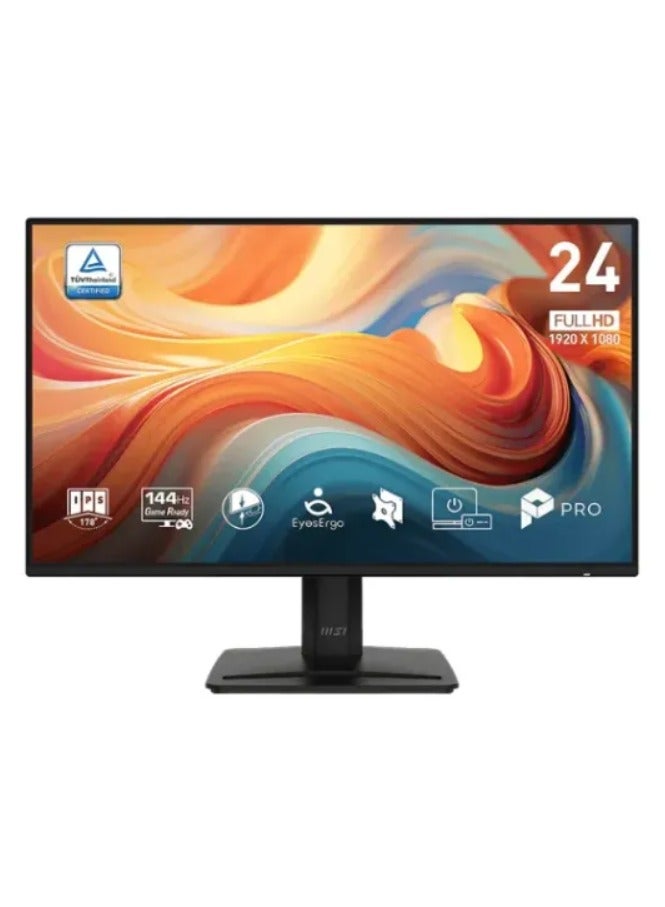 MSI PRO MP242 E14A 23.8 Inch FHD IPS Monitor 144Hz 1ms MPRT Adaptive-Sync HDR Ready HDMI 2.0b DisplayPort 1.2a VGA Built-in Speakers Black - Image 1
