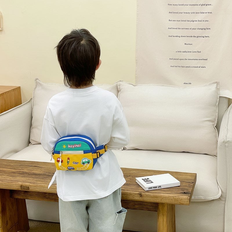 Cute Cartoon Car Foreign-Style Chest Bag Canvas Lightweight Personalized Boy Handsome Waist Bag Girl Children'S Wear Matching Bag - Image 5